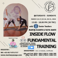 Fundamental Inside Flow Teacher Training Hybrid (Offline & ZOOM) 30 TRC with Martin Elianto & Tasya Dante 